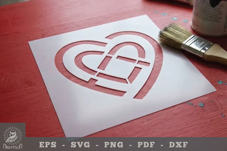 Celtic Heart Papercut Stencil 3