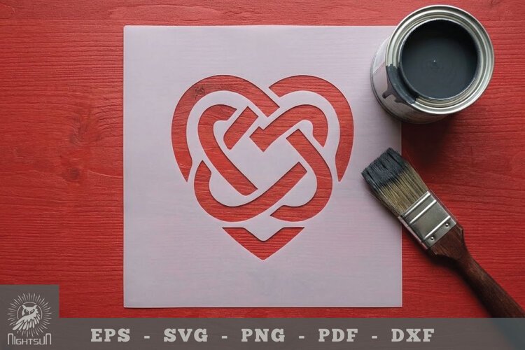 Celtic Heart Papercut Stencil 5 example image 1
