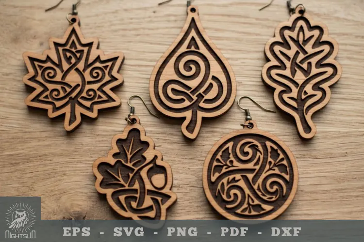 Celtic Leaves Lasercut Earrings