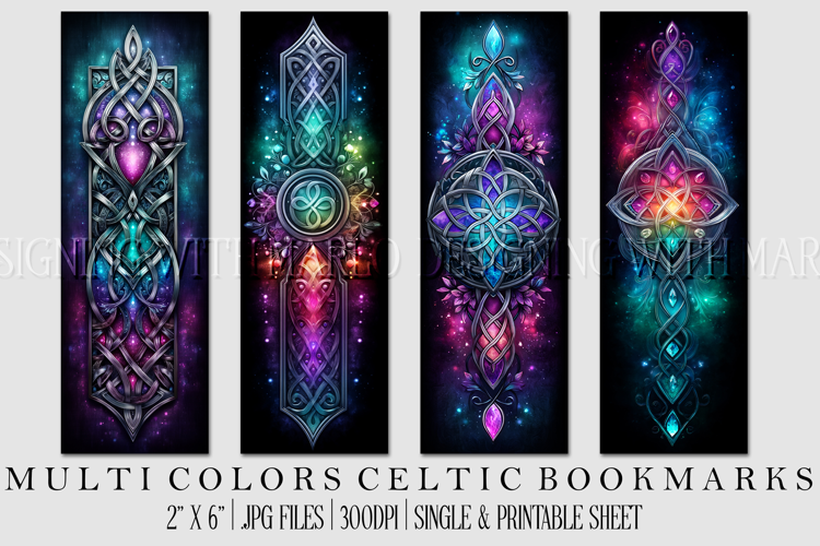 Irish Celtic Bookmarks, Celtic Designs, Multi Color Bookmark