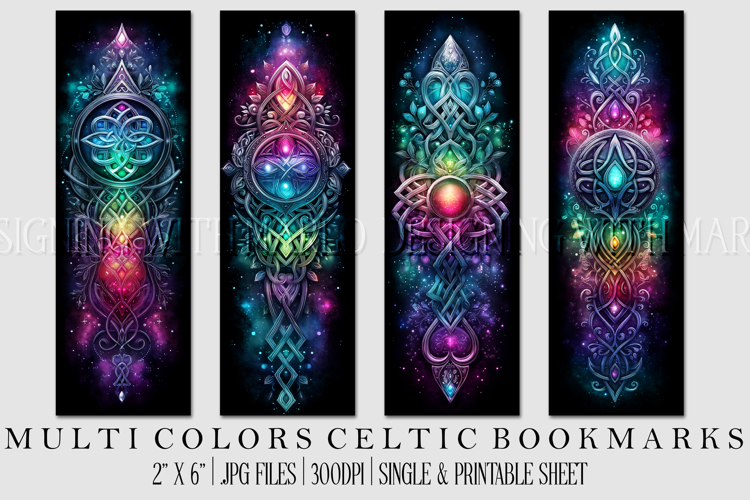 Irish Celtic Bookmarks, Celtic Designs, Multi Color Bookmark