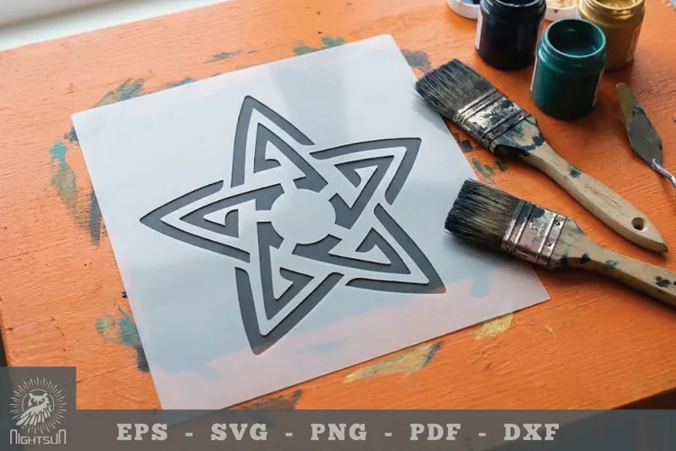 Celtic Star Papercut Stencil 2