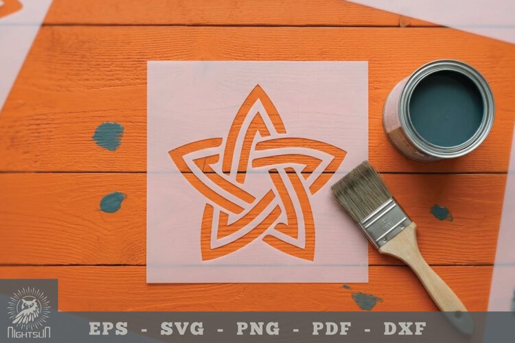 Celtic Star Papercut Stencil 3 example image 1