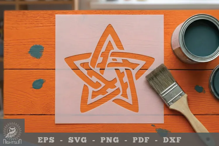 Celtic Star Papercut Stencil 4