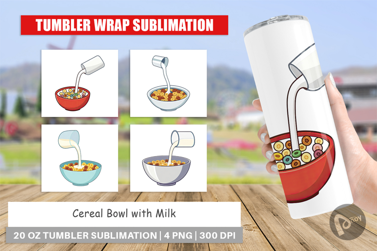 Tumbler Cereal Bowl with Milk