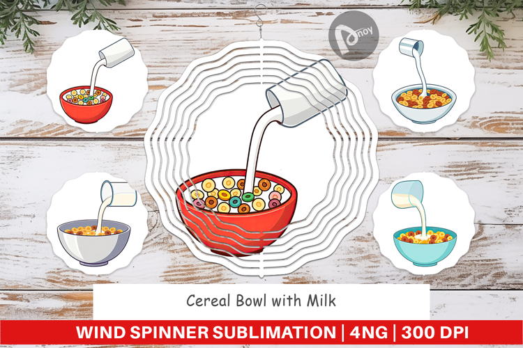 Wind Spinner Cereal Bowl with Milk
