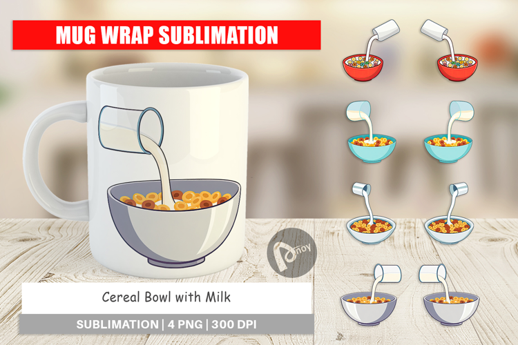 Mug Wrap Cereal Bowl with Milk