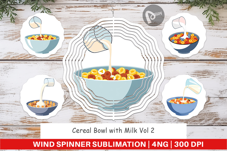 Wind Spinner Cereal Bowl with Milk
