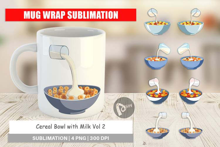 Mug Wrap Cereal Bowl with Milk