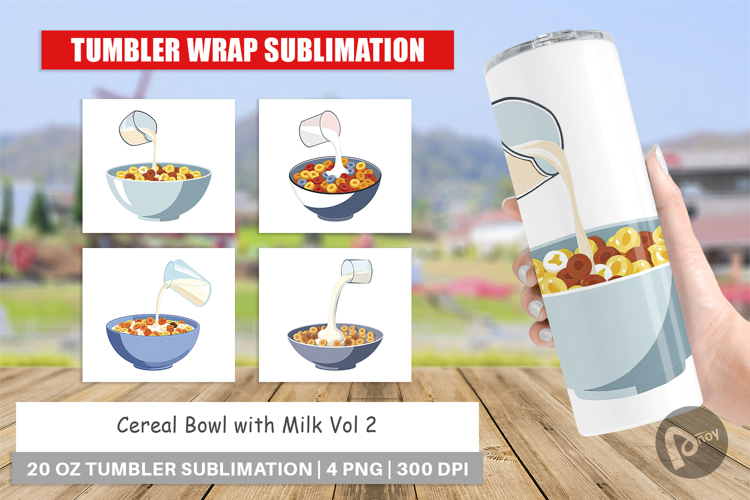 Tumbler Cereal Bowl with Milk