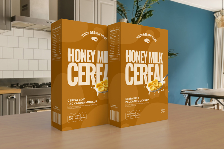 Cereal Box Packaging Mockup