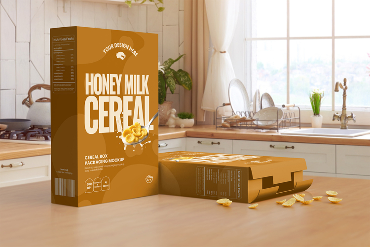 Cereal Box Packaging Mockup