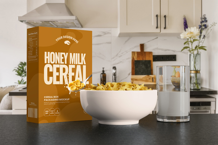 Cereal Box Packaging Mockup