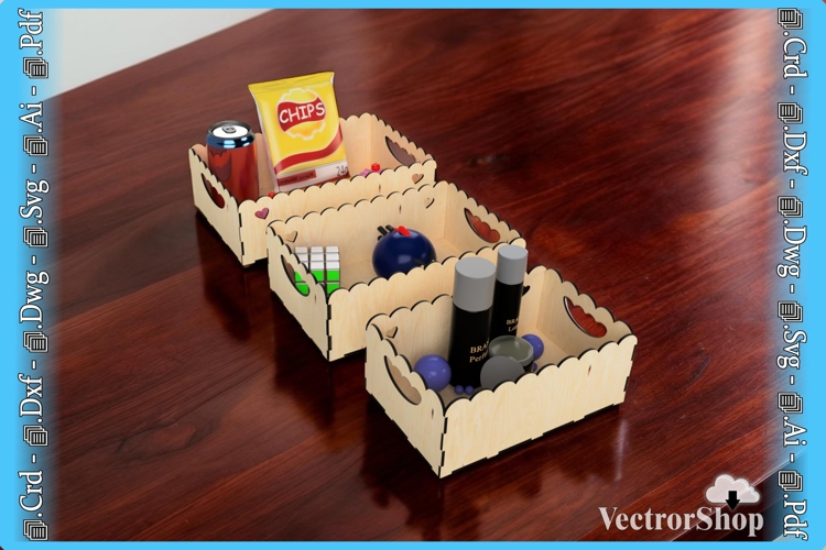 Decorative Baskets in 3 Sizes - Templates for CNC laser