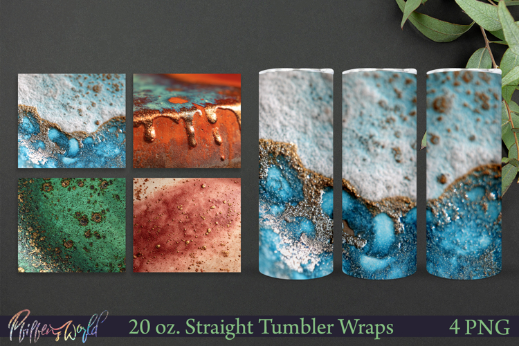 Abstract Ceramic Glaze Tumbler Wraps PNG