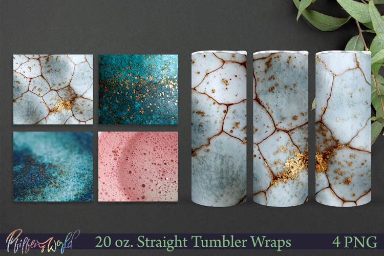 Organic Ceramic Surface 20oz Tumbler Wraps