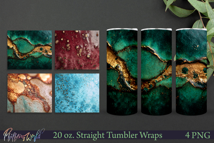 Abstract Ceramic Art Tumbler Wrap Designs