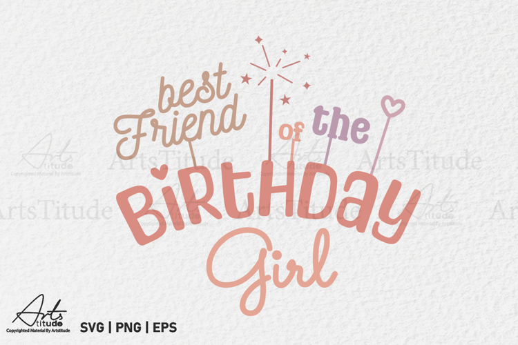 Best Friend of the Birthday Girl SVG - Groovy Birthday Squad