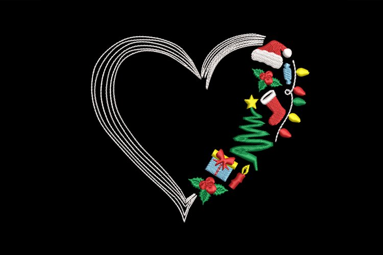 Love Cristmas machine embroidery design example image 1