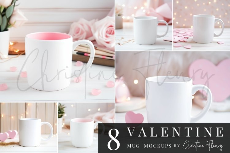 Valentines Mug Mockup Bundle, White Coffee Mug Mockup