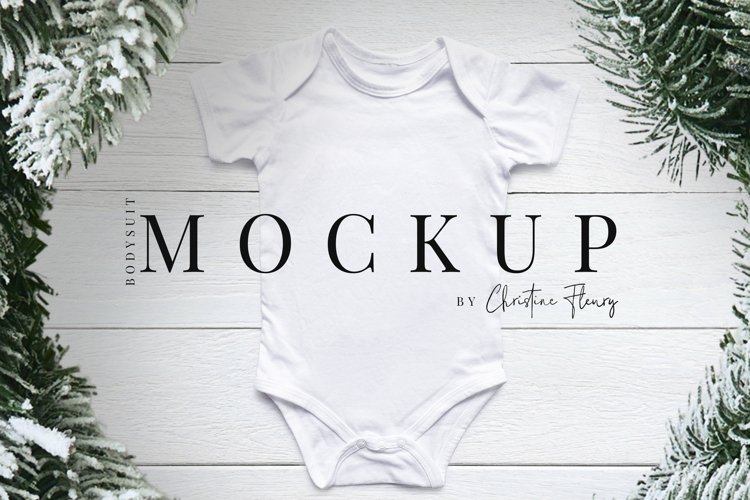 Christmas Baby Bodysuit Mockup - Gender Neutral