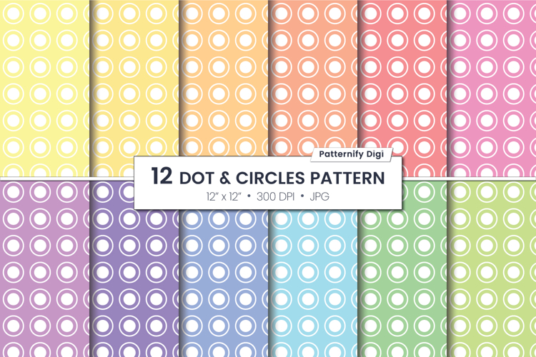 Polka Dot Digital Paper - Seamless Circle Backgrounds