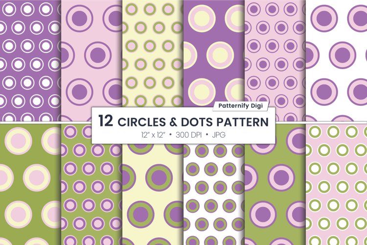 Purple Circles And Dots Digital Paper