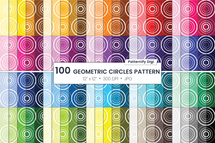 White circles in circles seamless digital paper