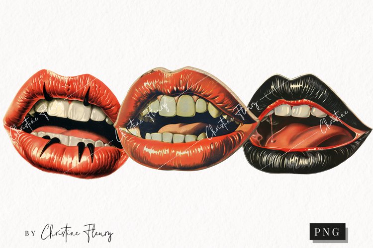 Vintage Halloween Lips | Halloween PNG