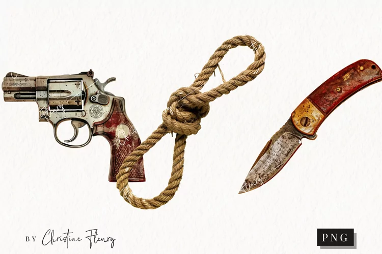 Vintage True Crime Detective Weapons | True Crime PNG