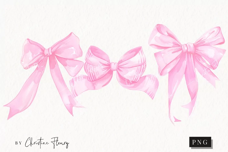 Baby Pink Coquette Bows | Girly PNG