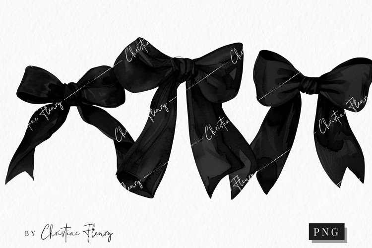 Black Coquette Bows | Goth PNG example image 1
