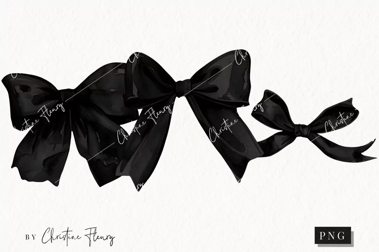Black Coquette Bows | Goth PNG