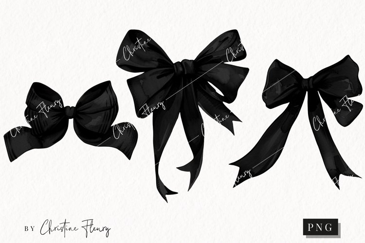 Black Coquette Bows | Goth PNG