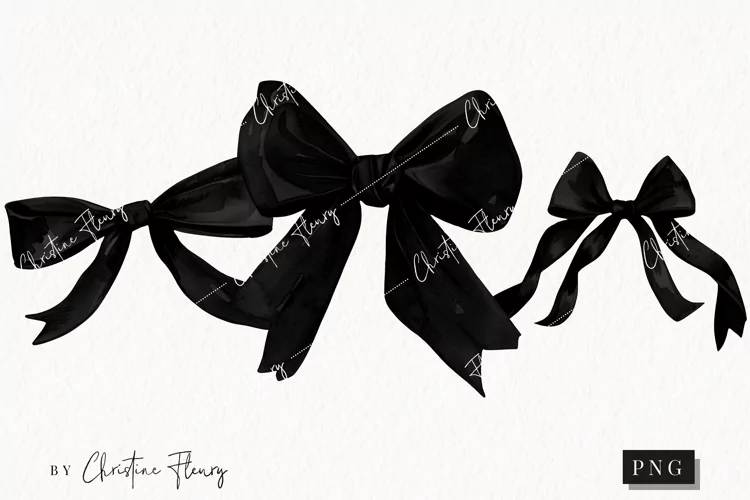 Black Coquette Bows | Goth PNG