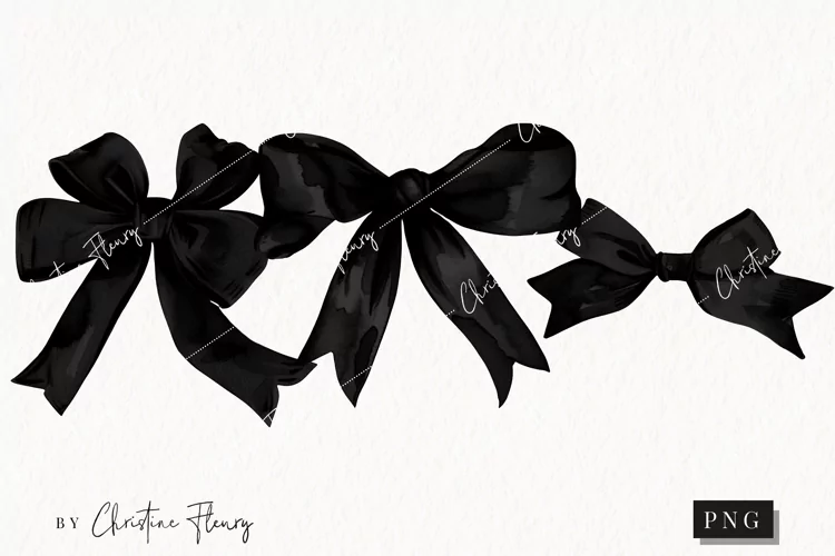 Black Coquette Bows | Goth PNG