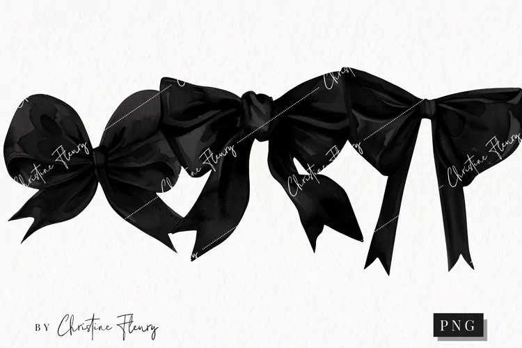 Black Coquette Bows | Goth PNG