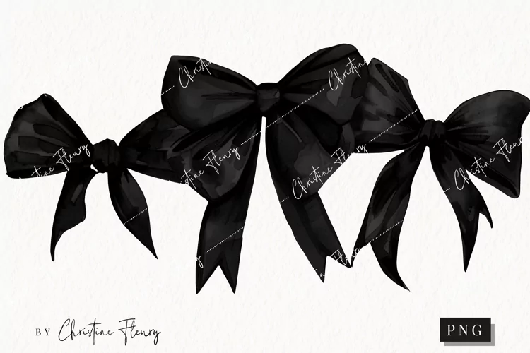 Black Coquette Bows | Goth PNG