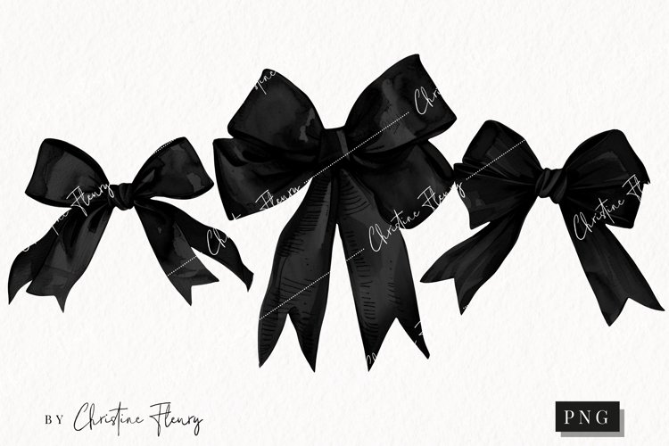 Black Coquette Bows | Goth PNG