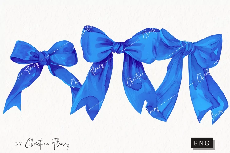 Blue Coquette Bows | Summer PNG