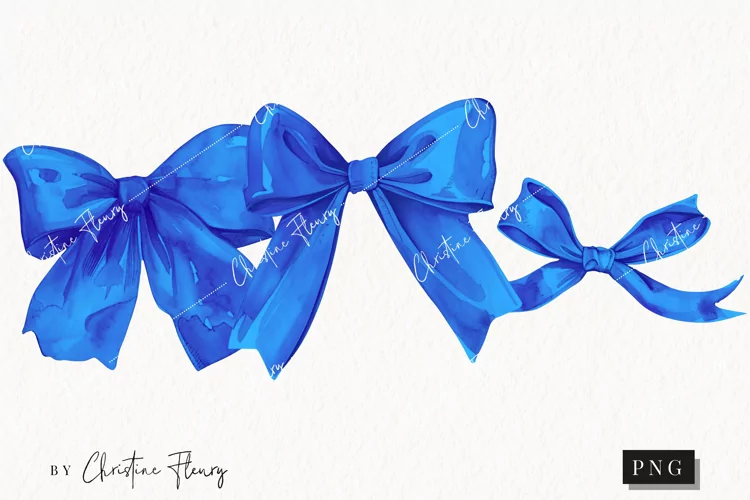 Blue Coquette Bows | Summer PNG