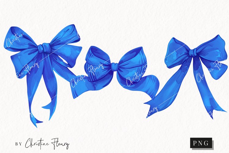 Blue Coquette Bows | Summer PNG example image 1