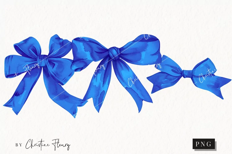 Blue Coquette Bows | Summer PNG
