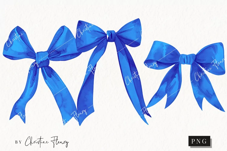 Blue Coquette Bows | Summer PNG