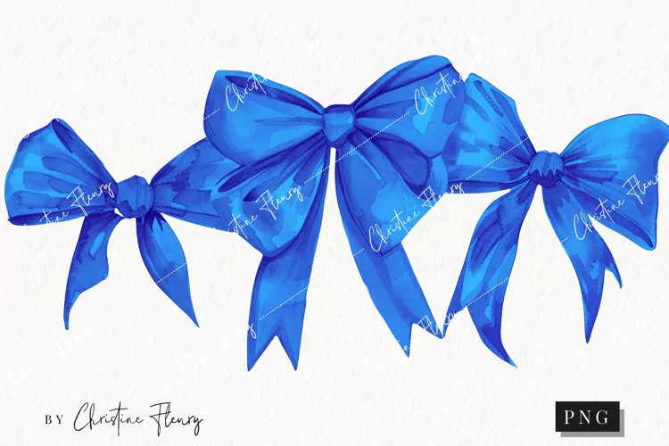 Blue Coquette Bows | Summer PNG