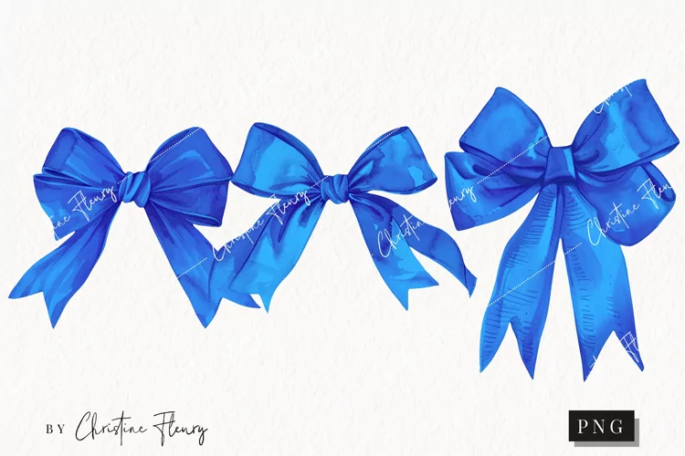 Blue Coquette Bows | Summer PNG