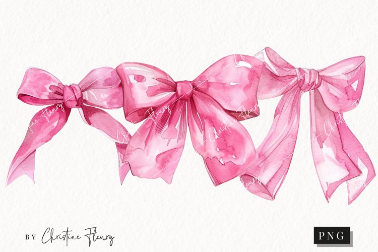 Watercolor Pink Coquette Bows PNG | Coquette PNG