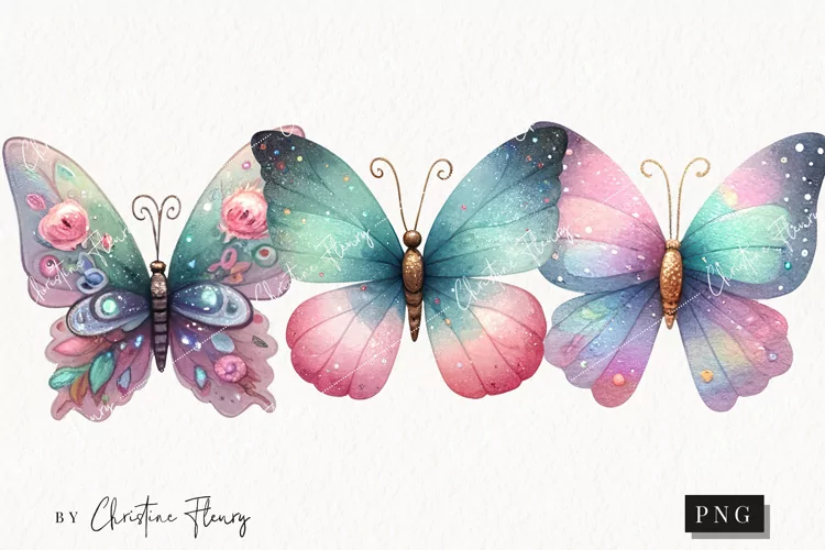 Sparkly Butterflies Clipart | Butterfly PNG
