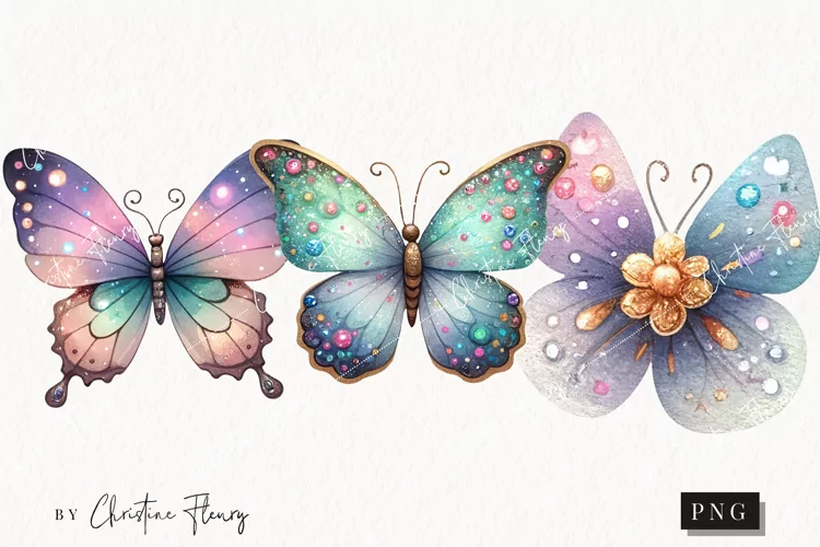 Sparkly Butterflies Clipart | Butterfly PNG