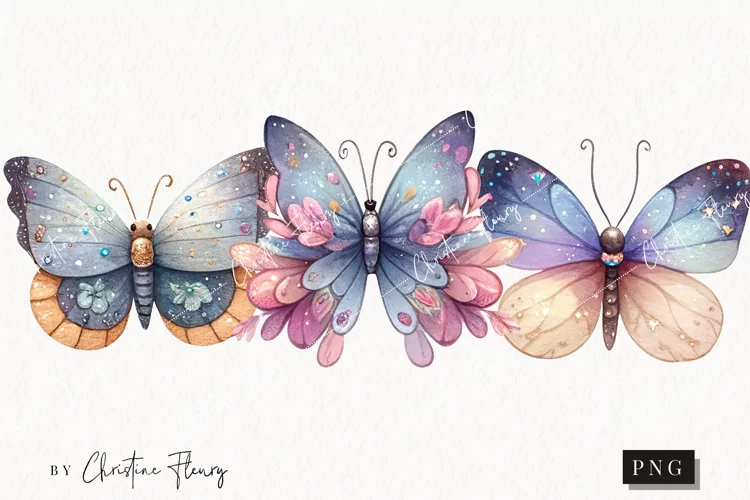 Sparkly Butterflies Clipart | Butterfly PNG